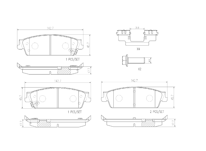 Brake Pad Set, disc brake  BRBP10045N